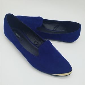 Cobalt Blue Steel Toe Flats